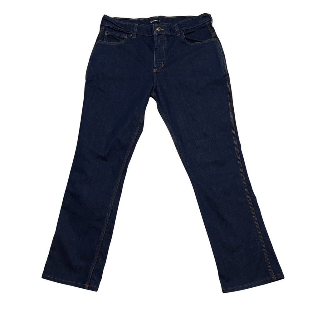 Origin Jeans Mens 38x32 Legit Fit Factory Dark Wash Stretch Denim Made USA